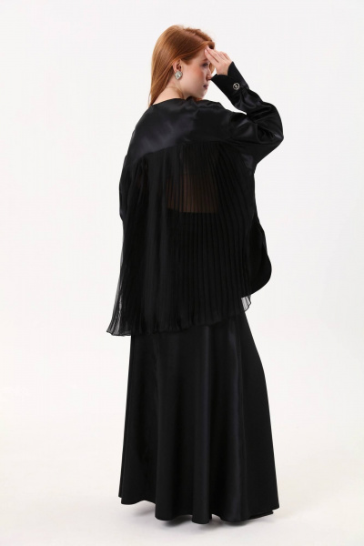 Платье-халат с расширенным силуэтом и плиссированным шифоном NikVa 811-1 - фото 2