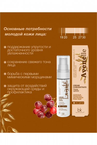 Крем для лица с овсом и витамином C для молодой кожи Belkosmex AVENElle Кремовый концентрат для лица - фото 8