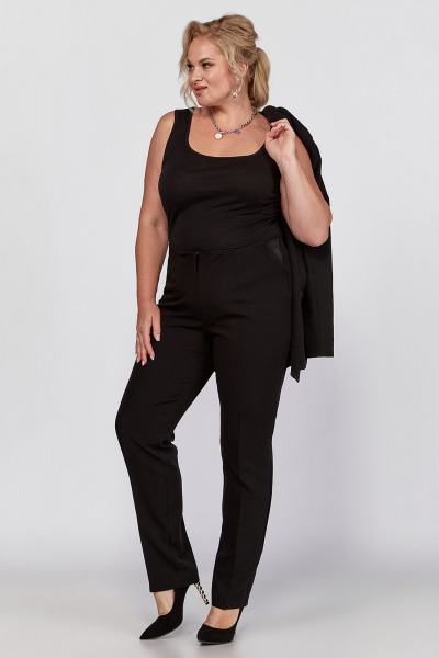 Брюки больших размеров из костюмной ткани с эластичной тесьмой Algranda А4018-a - фото 6