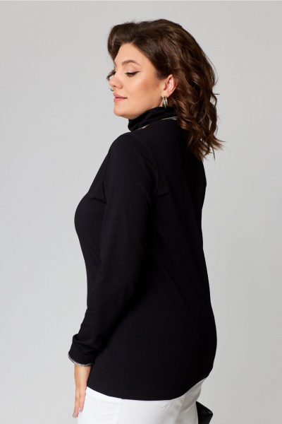 Водолазка из хлопка трикотаж на каждый день Bliss 9044 черный - фото 6