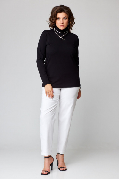 Водолазка из хлопка трикотаж на каждый день Bliss 9044 черный - фото 5