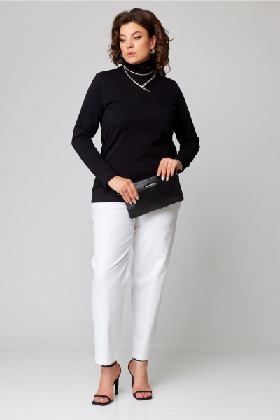 Водолазка из хлопка трикотаж на каждый день Bliss 9044 черный - фото 4