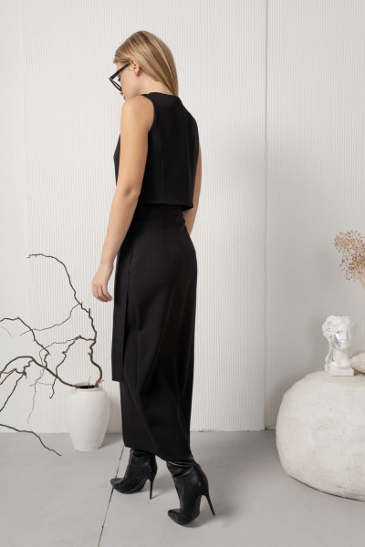 Черная жилетка на подкладке для деловых и повседневных образов AMORI 2172 черный - фото 6