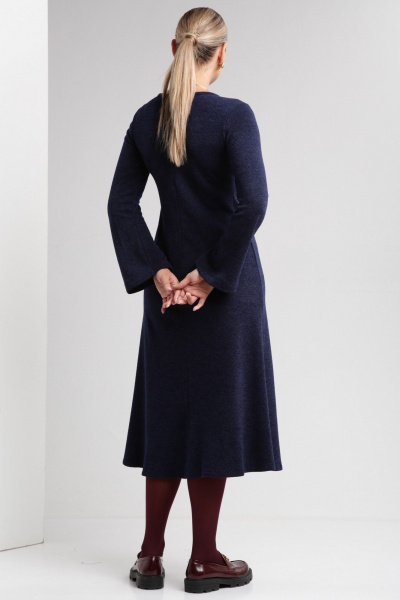 Синее трикотажное платье с приталенным силуэтом Your size 2235 - фото 6