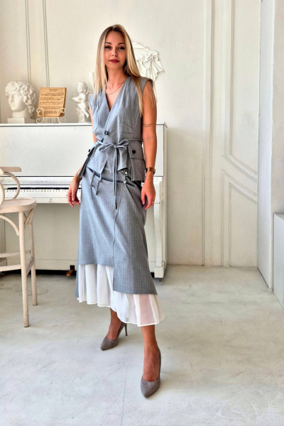 Жилет полуприлегающий из текстиля без подкладки Shymoda 424-24 - фото 3