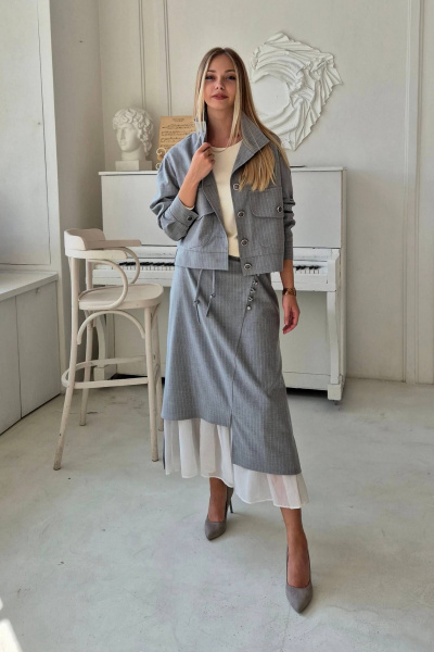 Жакет-куртка свободного кроя из текстиля на подкладке Shymoda 426-24 - фото 1