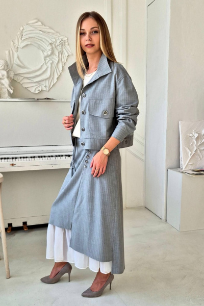 Жакет-куртка свободного кроя из текстиля на подкладке Shymoda 426-24 - фото 2