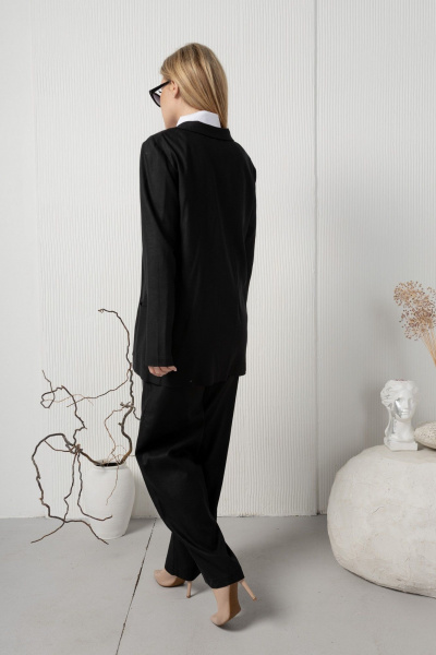 Льняные брюки с карманами AMORI 5194 черный - фото 5