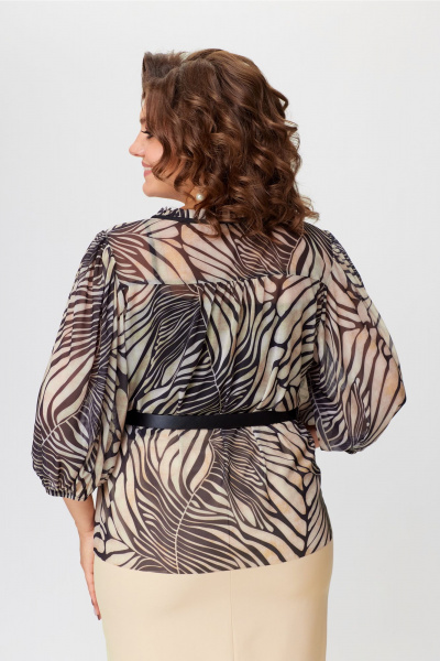 Комплект из блузы, топа и юбки в стиле на каждый день Bonna Image 925 бежевый - фото 12