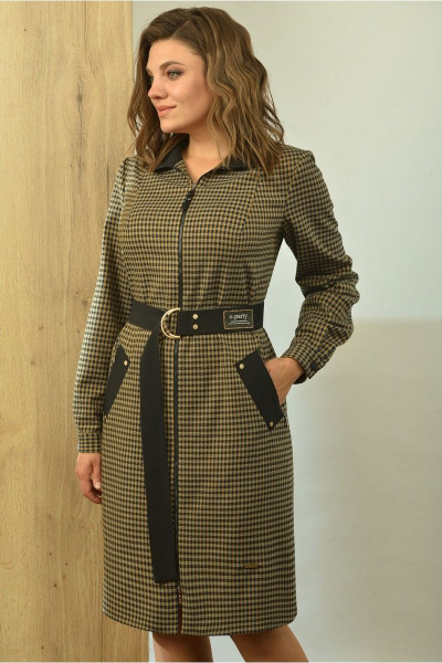 Платье Angelina 601 желтая_клетка - фото 1