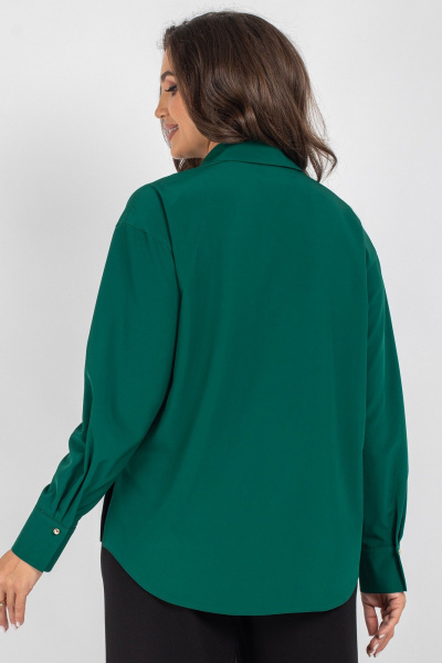 Блуза OVERSIZE со спущенным плечом и пуговицами VIZAVI 810 изумруд - фото 6