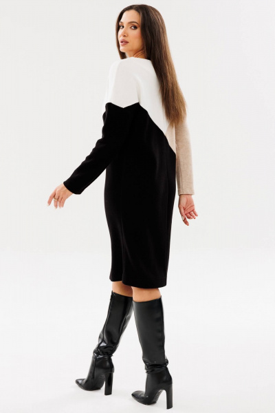 Платье из трикотажа с лодочной горловиной Ma Сherie 4078 триколор - фото 4