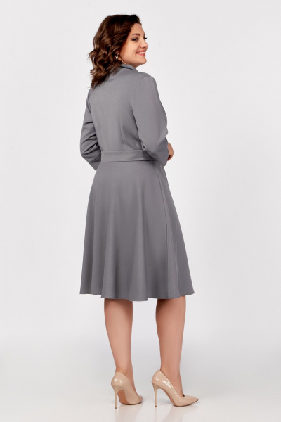 Платье из вискозы с V-образным вырезом и поясом Swallow 776 - фото 10