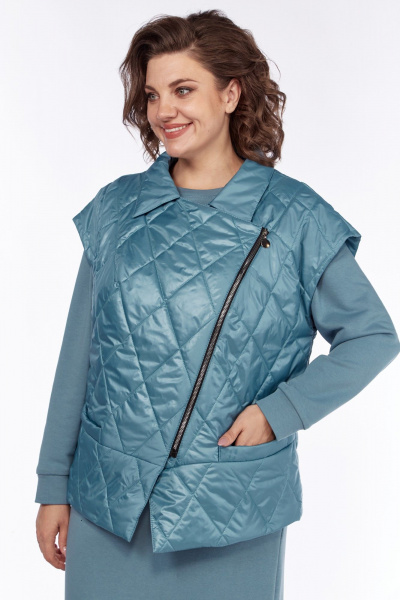 Комплект из три предмета: джемпер юбка жилет на каждый день БагираАнТа 934 голубой - фото 3