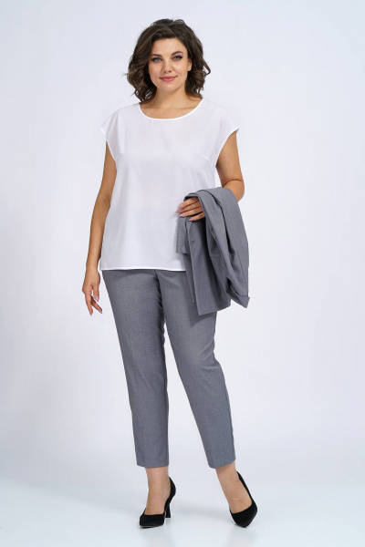 Деловой комплект с жакетом полуприлегающего силуэта Пинск-Стиль 3137 серый - фото 8