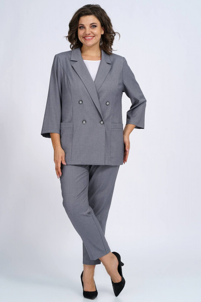 Деловой комплект с жакетом полуприлегающего силуэта Пинск-Стиль 3137 серый - фото 3