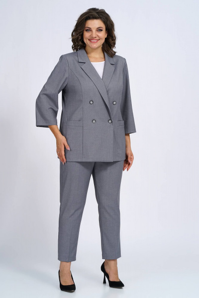 Деловой комплект с жакетом полуприлегающего силуэта Пинск-Стиль 3137 серый - фото 1