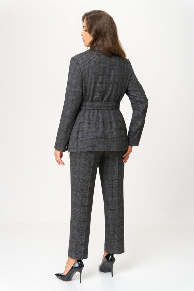 Брюки со стрелками из клетчатой ткани с поясом-ремнём Bazalini 4926-1 - фото 3
