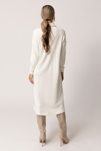 Платье прямого силуэта с воротником и пуговицами из вискозы Golden Valley 4947-1 молочный - фото 2