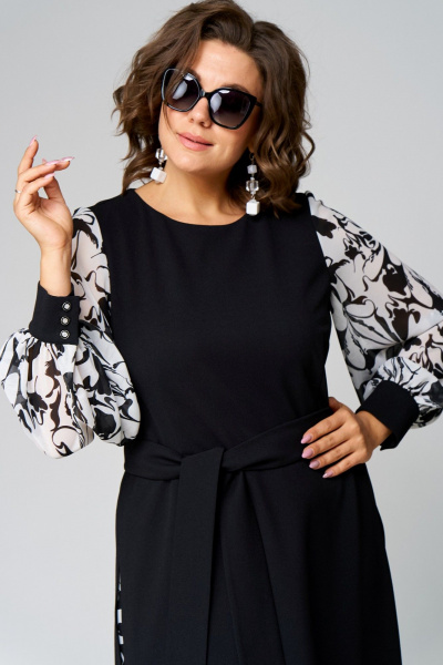 Платье EVA GRANT 7229В черно-белый_принт - фото 8