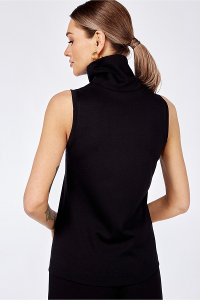 Водолазка без рукавов с высоким воротником из мягкой эластичной ткани TANYA NOVACHUK 6.006/BK - фото 13