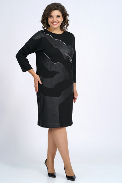 Платье с декором из искусственной кожи и молниями для повседневного стиля Alani Collection 2198 - фото 2