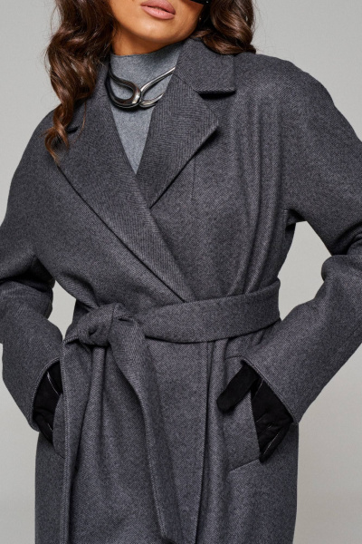Пальто Beautiful&Free 6220 графит+елочка - фото 6