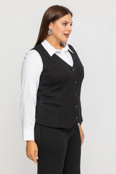 Комплект жакет и брюки палаццо из струящейся ткани Avila 0963 черный - фото 8