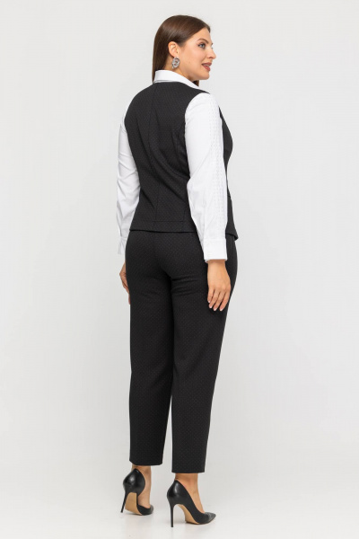 Комплект жакет и брюки палаццо из струящейся ткани Avila 0963 черный - фото 3