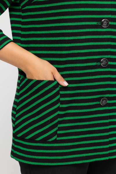 Кардиган больших размеров из мягкого материала с карманами Avila 0965 зеленый - фото 8