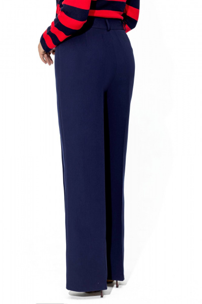 Брюки широкие из костюмного немнущегося текстиля Gold Style 2670 темно-синий - фото 8