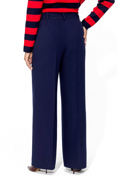 Брюки широкие из костюмного немнущегося текстиля Gold Style 2670 темно-синий - фото 7