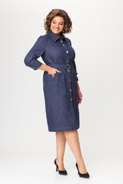 Джинсовое платье в стиле casual с карманами Bonna Image 942 синий - фото 10