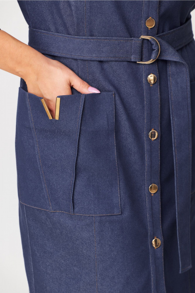 Джинсовое платье в стиле casual с карманами Bonna Image 942 синий - фото 5