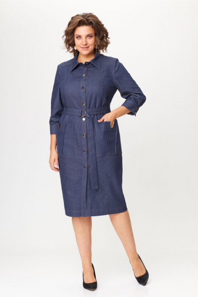Джинсовое платье в стиле casual с карманами Bonna Image 942 синий - фото 1