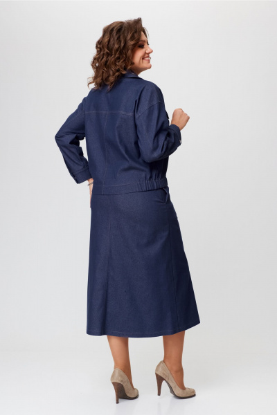 Джинсовый костюм куртка и юбка на каждый день Bonna Image 943 синий - фото 2