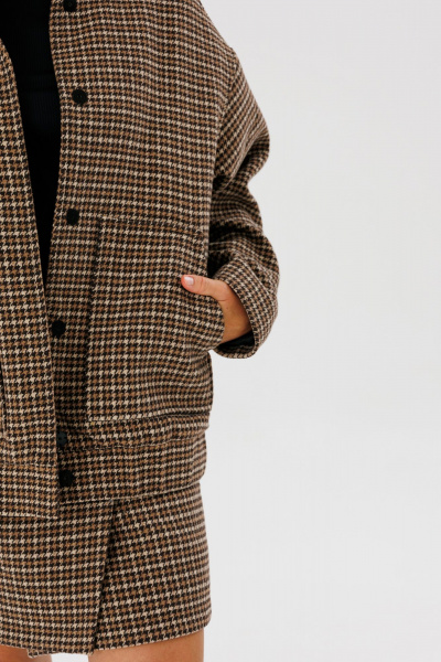 Юбка-мини трапеция с принтом и пряжкой из пальтовой ткани FAMA 24040-2 гуслапка - фото 4