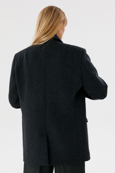 Жакет оверсайз из пальтовой ткани для демисезона FAMA 24041 графит - фото 4