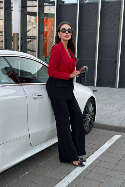 Костюм 3 предмета жакет, топ и брюки клеш AURA otd 9228 - фото 8