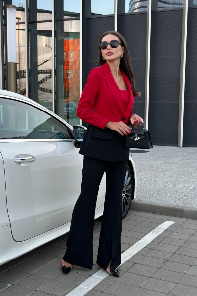 Костюм 3 предмета жакет, топ и брюки клеш AURA otd 9228 - фото 7