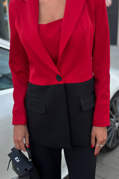 Костюм 3 предмета жакет, топ и брюки клеш AURA otd 9228 - фото 2