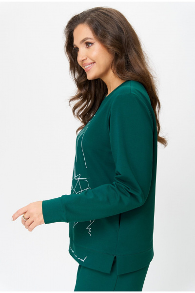 Брюки и свитшот из текстиля с принтом и резинками STEFANY 2084 зеленый - фото 4