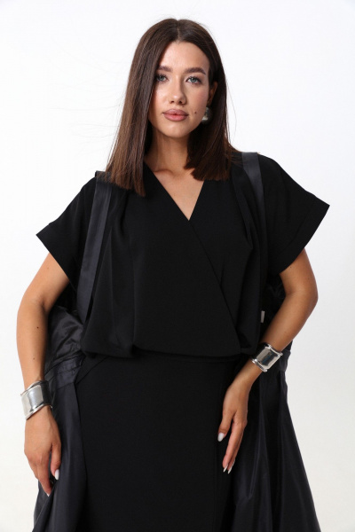 Комплект жилет и куртка из плащёвой ткани с съёмными элементами LM 101 черный - фото 29