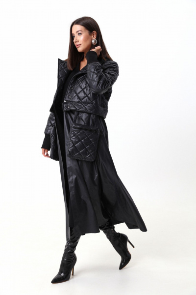 Комплект жилет и куртка из плащёвой ткани с съёмными элементами LM 101 черный - фото 26