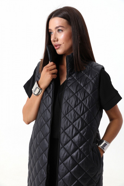 Комплект жилет и куртка из плащёвой ткани с съёмными элементами LM 101 черный - фото 10