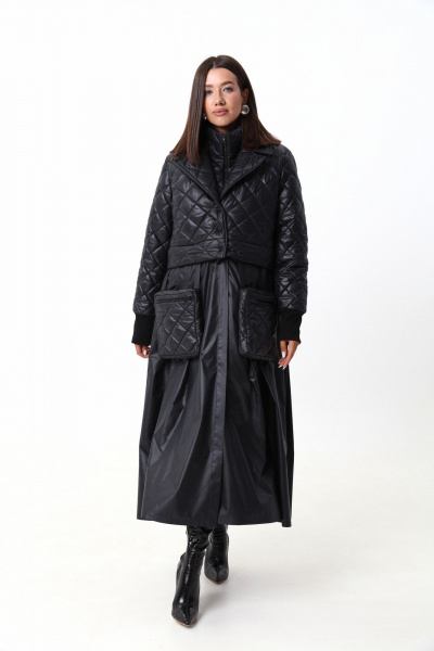 Комплект жилет и куртка из плащёвой ткани с съёмными элементами LM 101 черный - фото 7