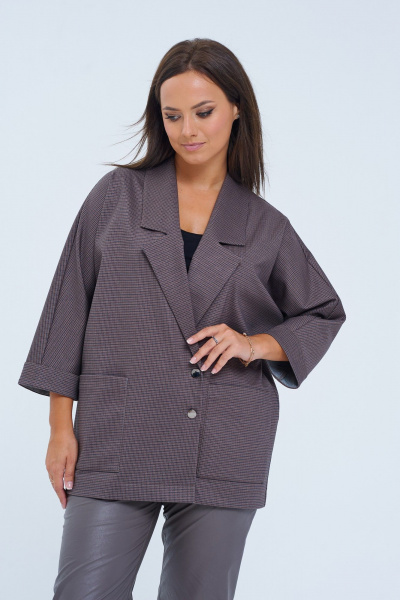 Костюм из экокожи с жакетом и зауженной юбкой-карандаш LM М1186 - фото 9