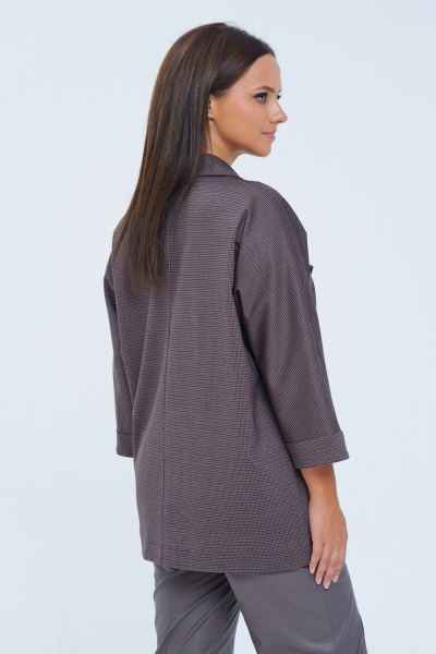 Жакет свободный с укороченными рукавами и ассиметричной застёжкой LM М86 серый - фото 12