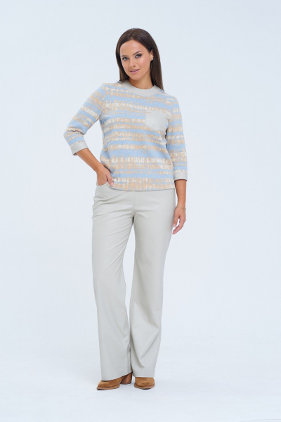 Джемпер свободный с имитацией топа и открытыми плечами LM М9/3 - фото 6