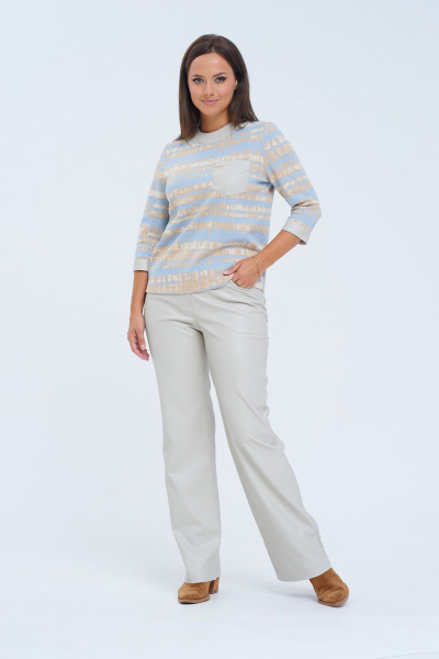 Джемпер свободный с имитацией топа и открытыми плечами LM М9/3 - фото 5